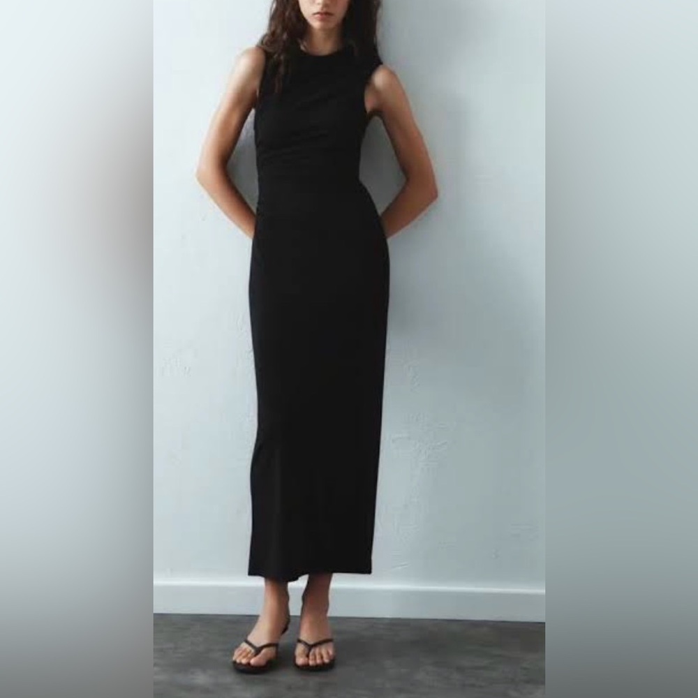 Zara Black Sleeveless Maxi Dress size L